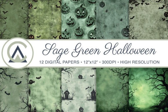 Sage Green Spooky Halloween Backgrounds