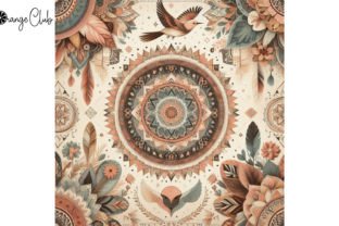 Seamless Boho Vintage Digital Paper 3 Graphic by Orange Club · Creative ...