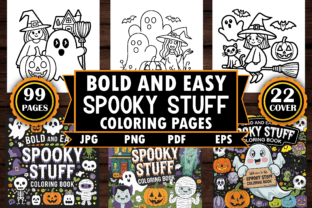 Spooky Stuff Bold and Easy Coloring Page Graphic by PixelQuill ...