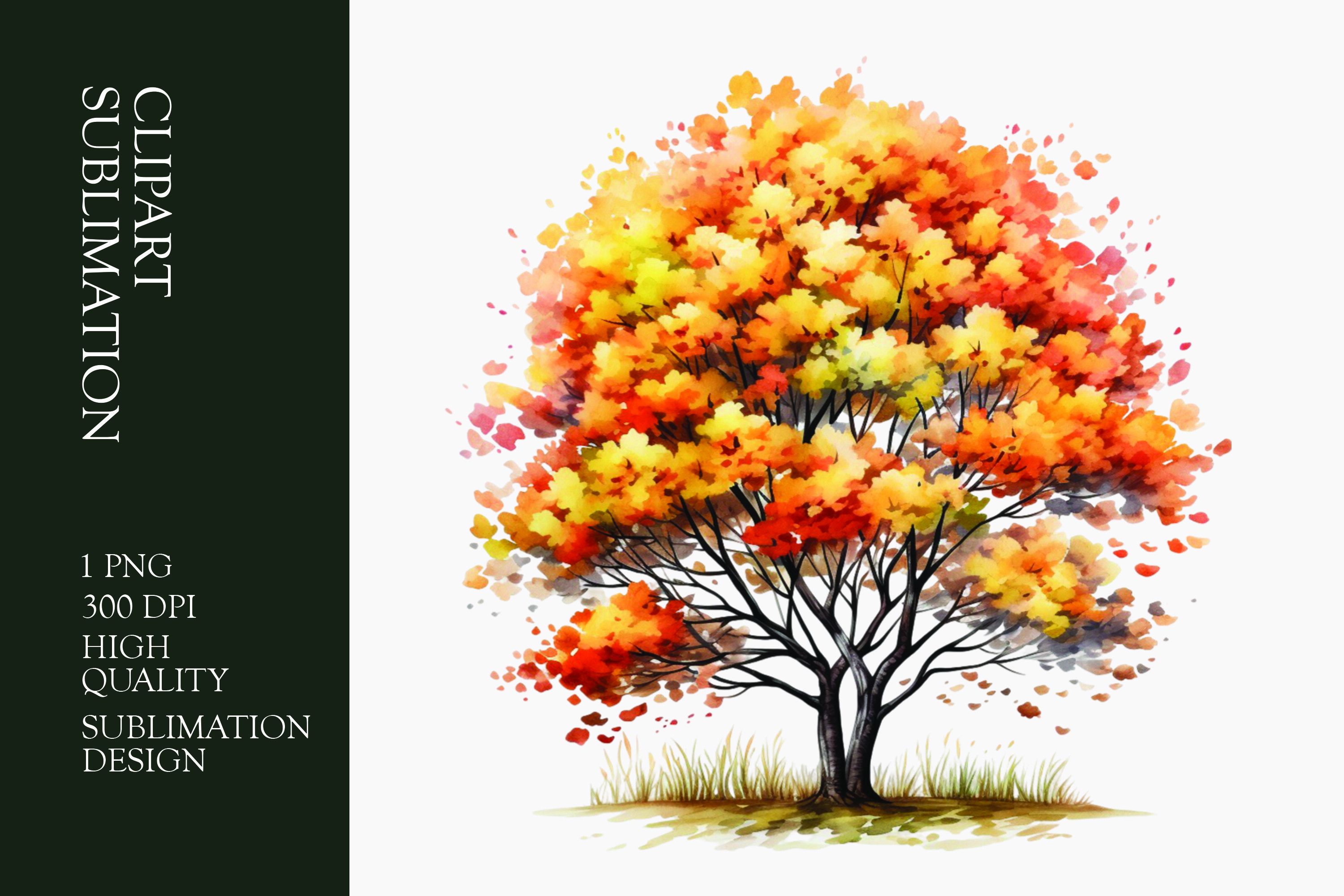 Watercolor Fall Clipart Autumn Tree Graphic by PKDesign · Creative Fabrica