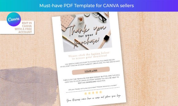 Canva Thank You and Link Template Bronze
