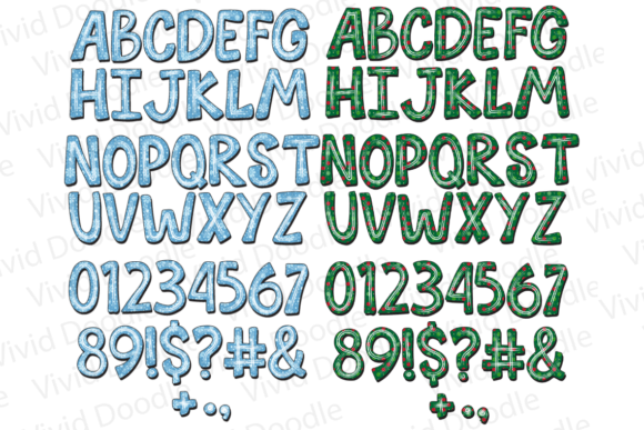 Christmas Joy Doodle Font PNG with transparent background - Preview 2