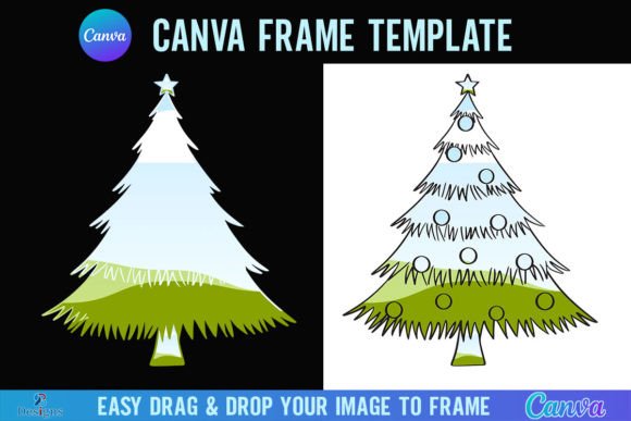 Christmas Tree Canva Frame Template Xmas