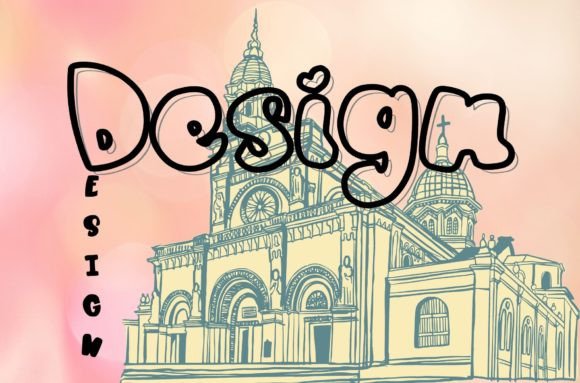 Chunky Pop Line Font PNG with transparent background - Preview 4