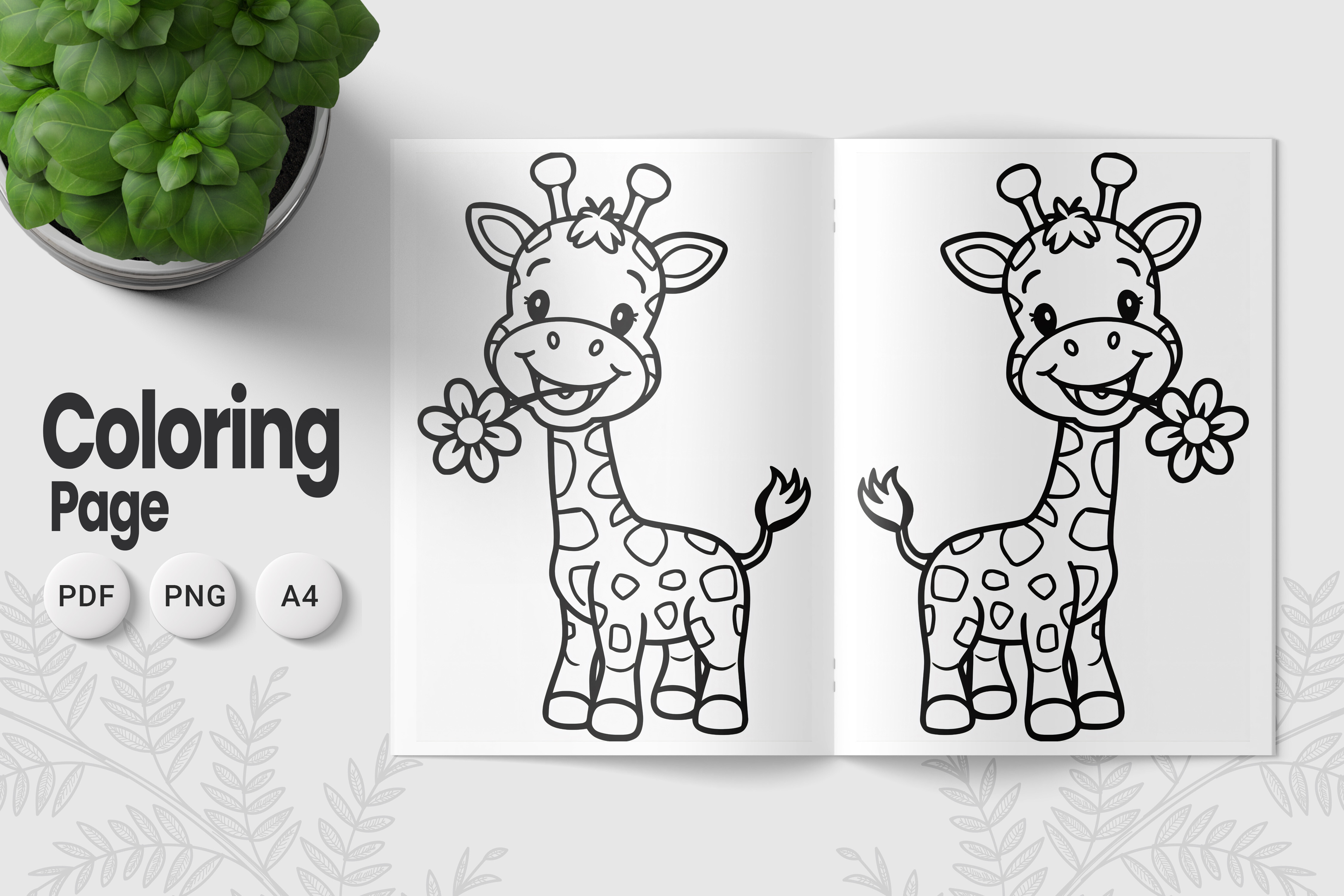 Coloring Page Giraffe for KDP Graphic by shadoweeekhan · Creative Fabrica
