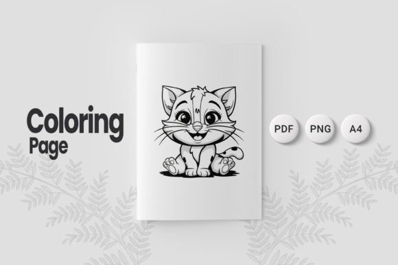 Cute Cat Coloring Page 01