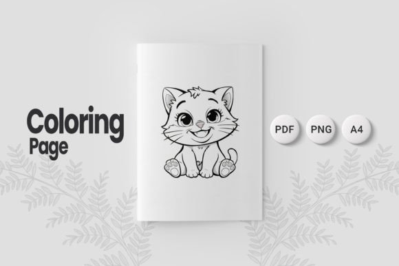 Cute Cat Coloring Page 02