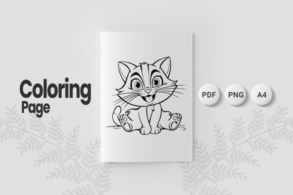 Cute Cat Coloring Page 03