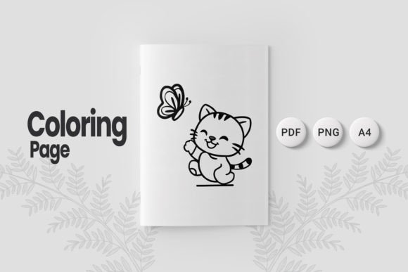 Cute Cat Coloring Page 04