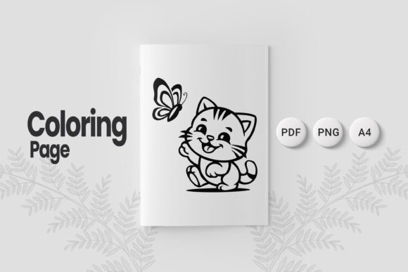 Cute Cat Coloring Page 05