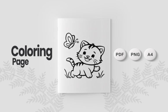 Cute Cat Coloring Page 06