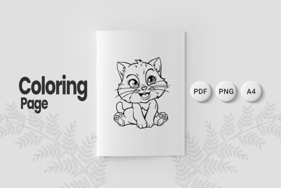 Cute Cat Coloring Page 07