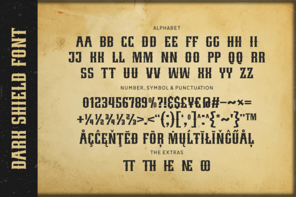 Dark Shield Font PNG with transparent background - Preview 3