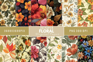 Floral Digital Papers Background Bundle Graphic by Regulrcrative ...