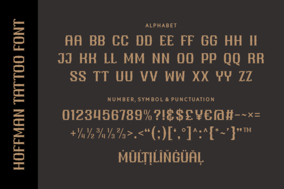 Hoffman Tattoo Font PNG with transparent background - Preview 3