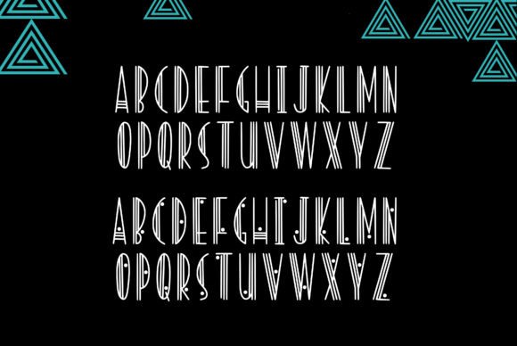 Modern Deco Font PNG with transparent background - Preview 1