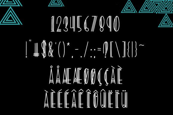 Modern Deco Font PNG with transparent background - Preview 2