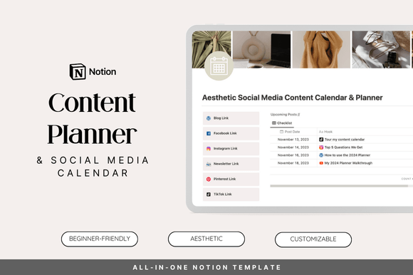 Notion Social Media Content Planner