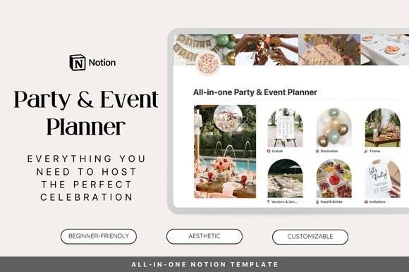 Notion Party and Event Planner Template
