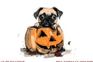 Pumpkin Peeking Puggle Dog Graphic by Mirawillson · Creative Fabrica