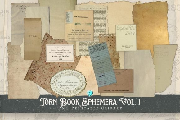 Torn Book Ephemera Vol. 1 PNG Clipart