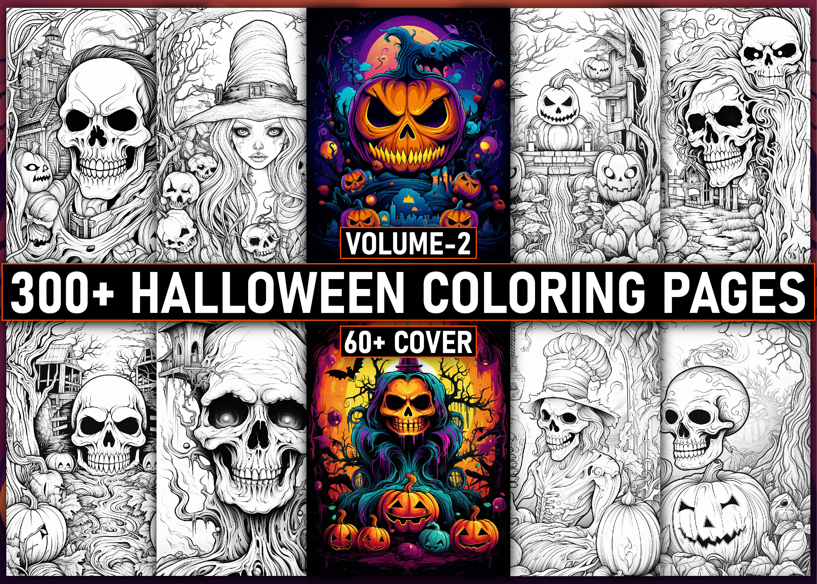 300 Halloween Coloring Pages for Adult