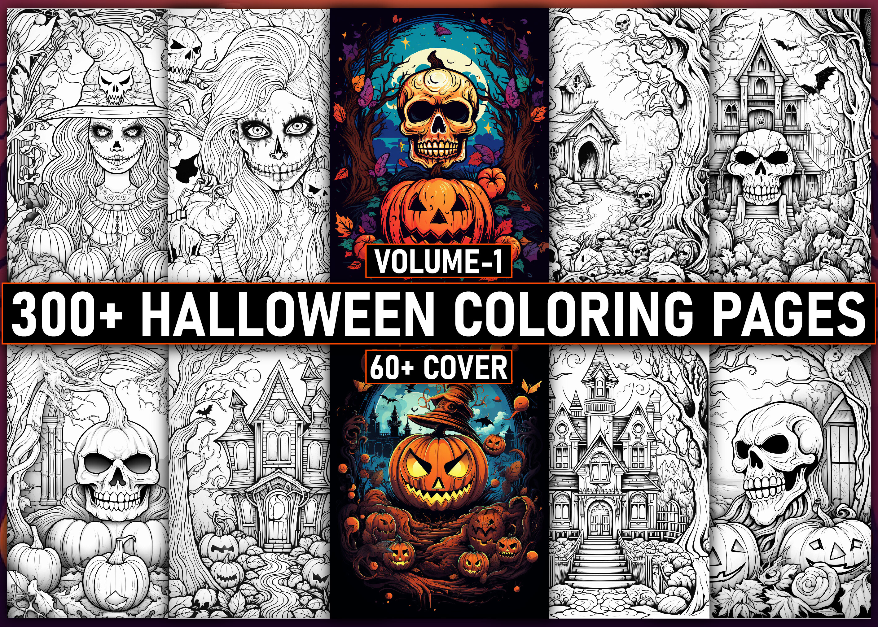 300+ Halloween Coloring Pages for KDP Graphic by Creativetee · Creative ...