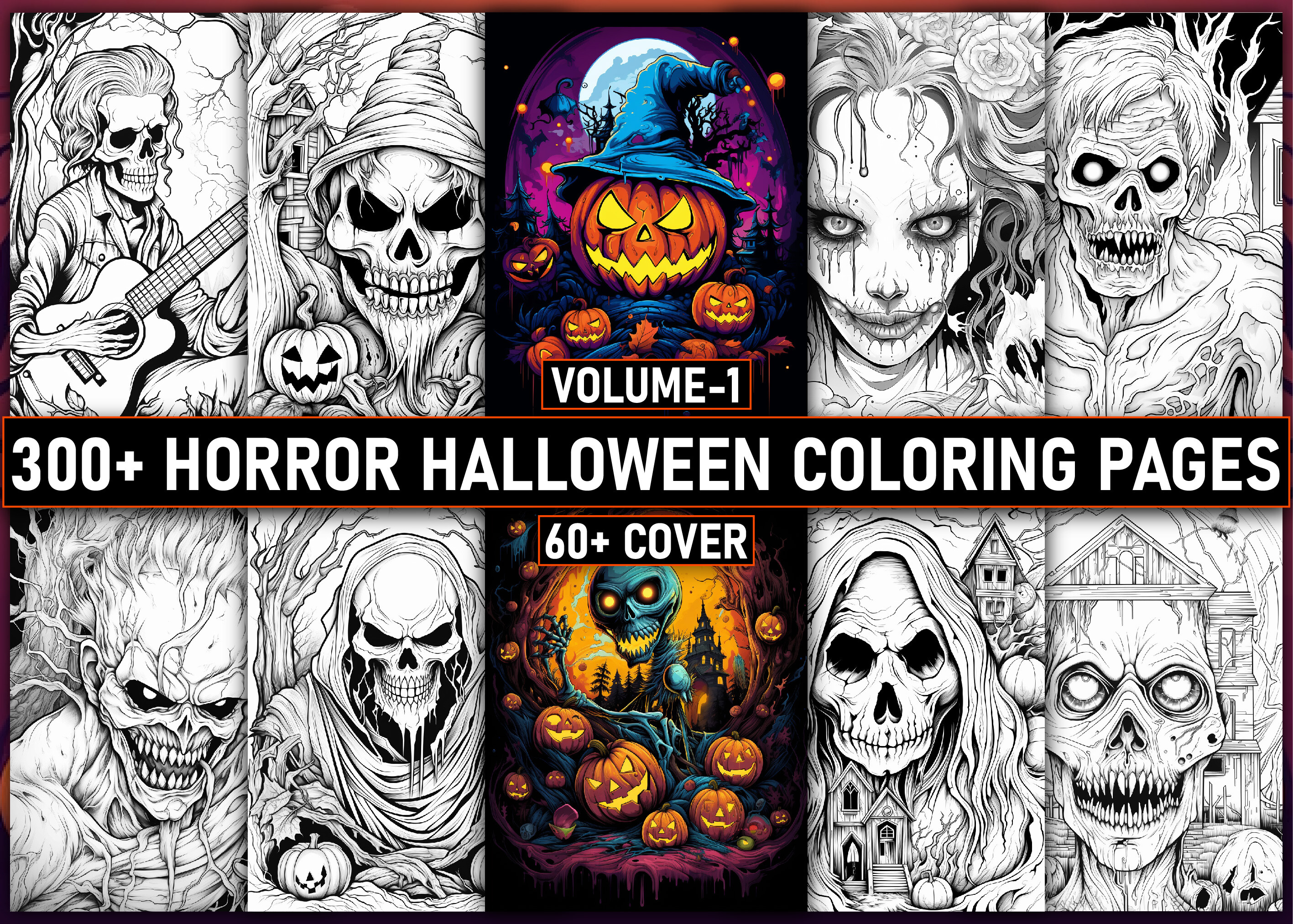 300 Horror Halloween Coloring Pages