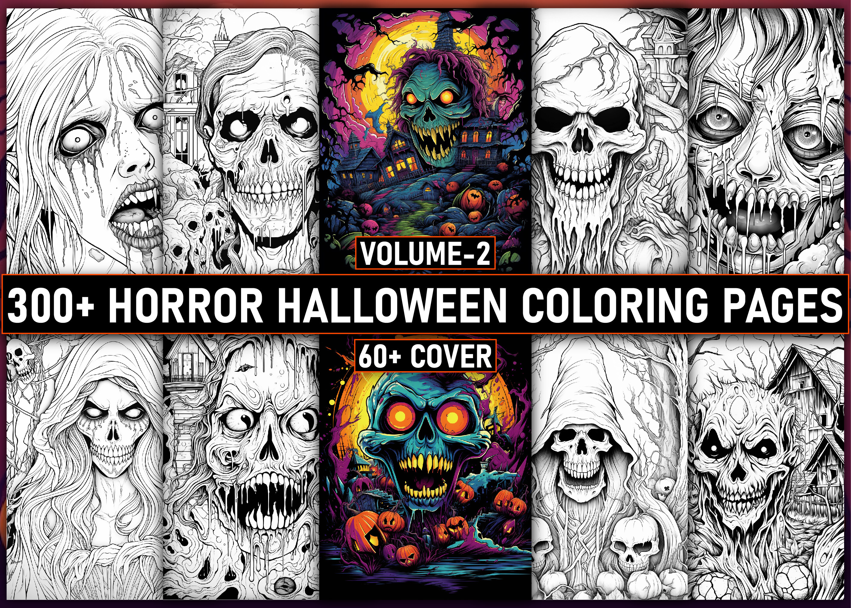 300+ Horror Halloween Coloring Pages