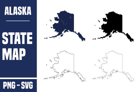 Alaska State Outline Map SVG Graphic Crafts By Endro