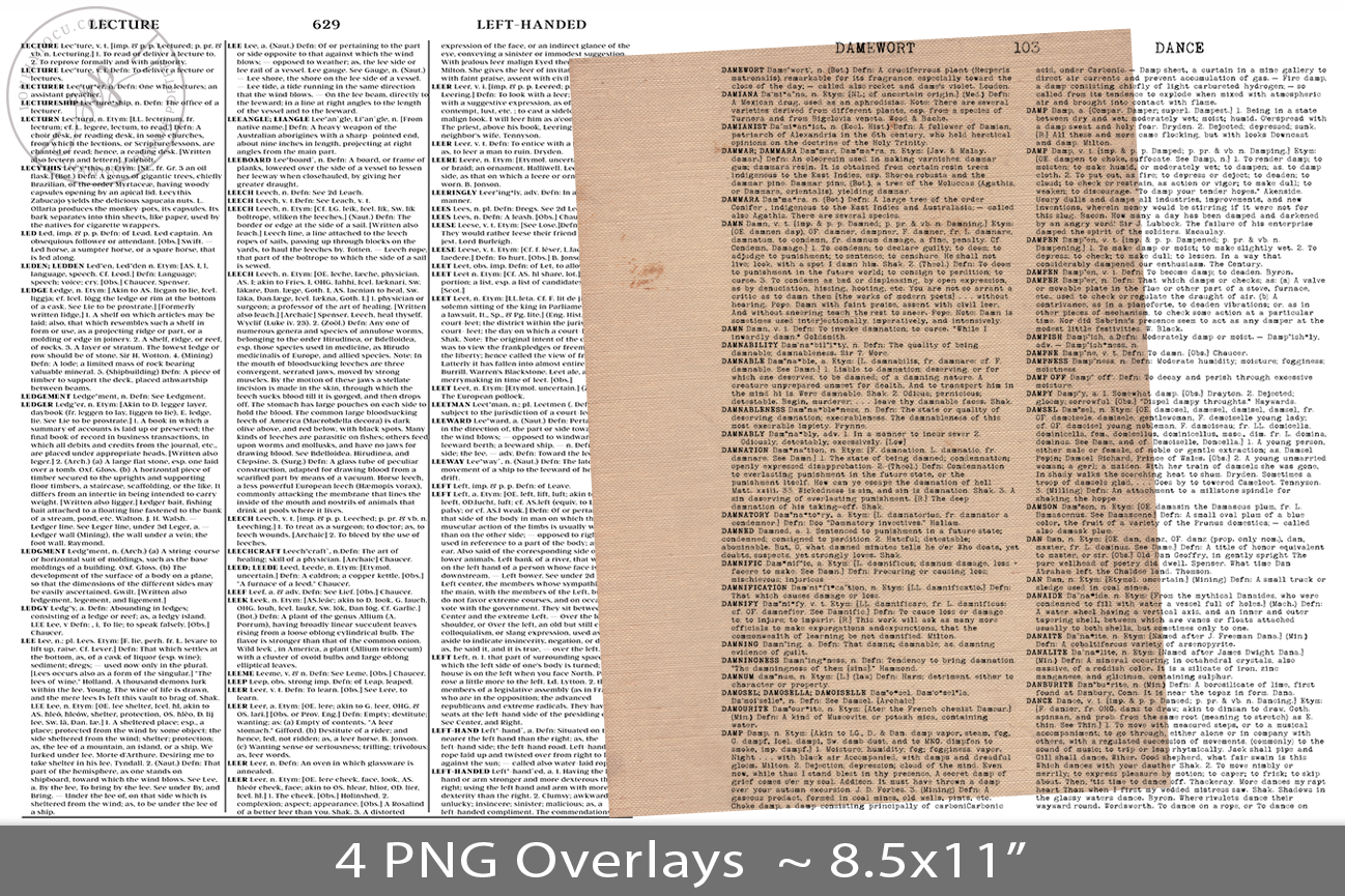 Dictionary Page PNG Overlay