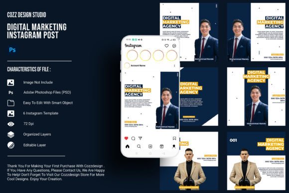 Business Coach Instagram Post Template - Marketing
