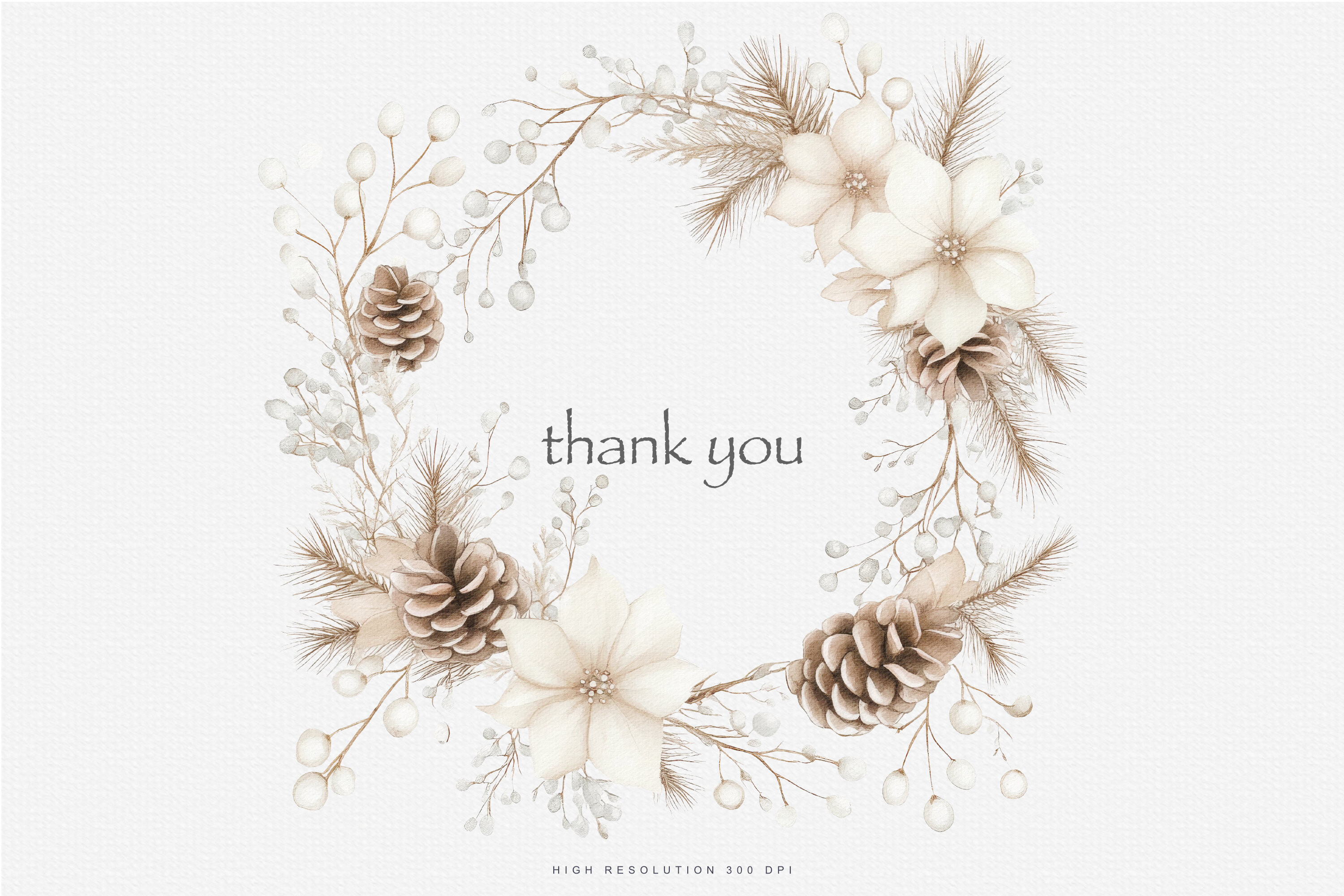 Evergreen Clipart Watercolor Christmas - photo 2
