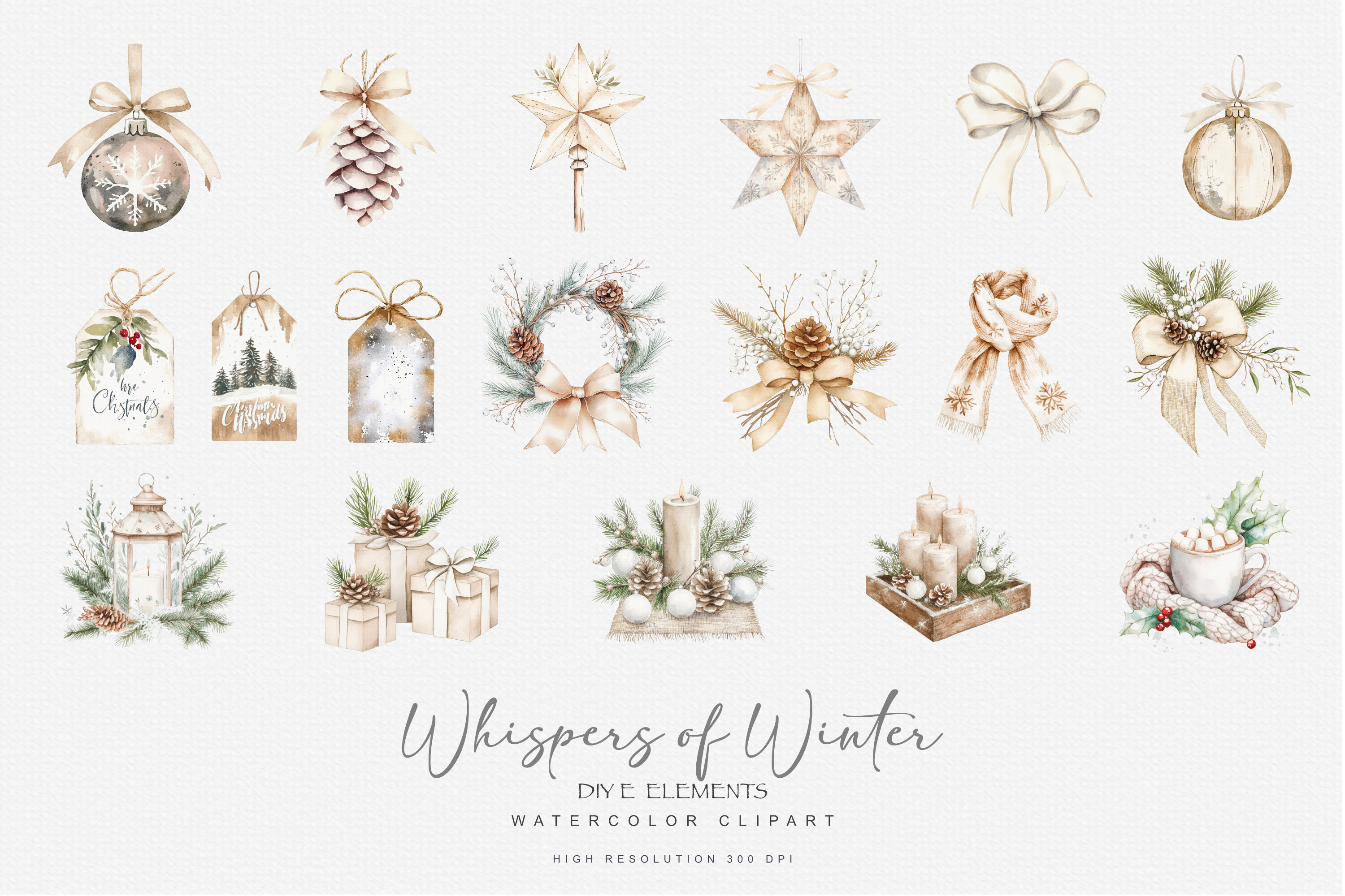 Evergreen Clipart Watercolor Christmas - photo 6