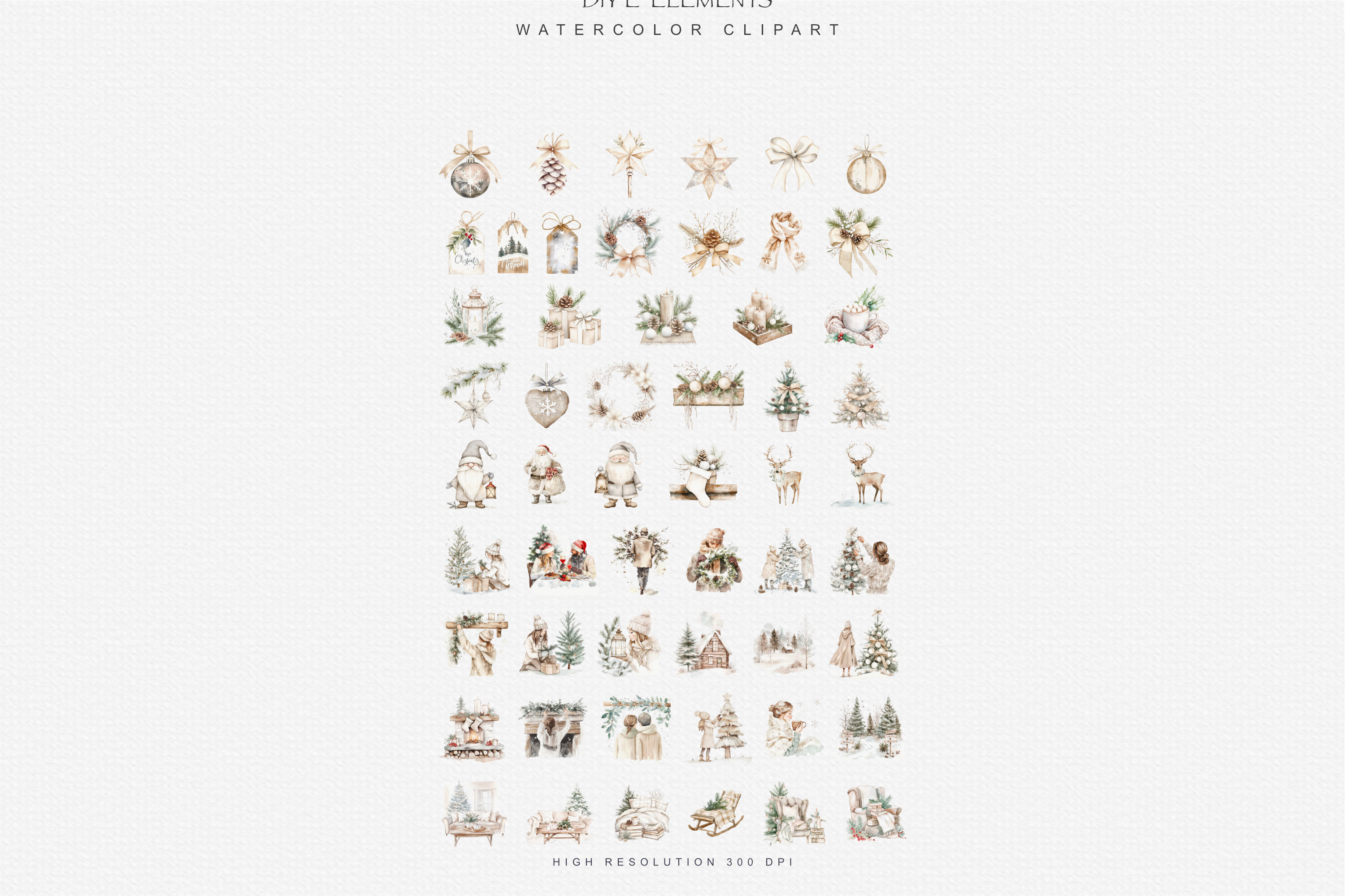 Evergreen Clipart Watercolor Christmas - photo 8
