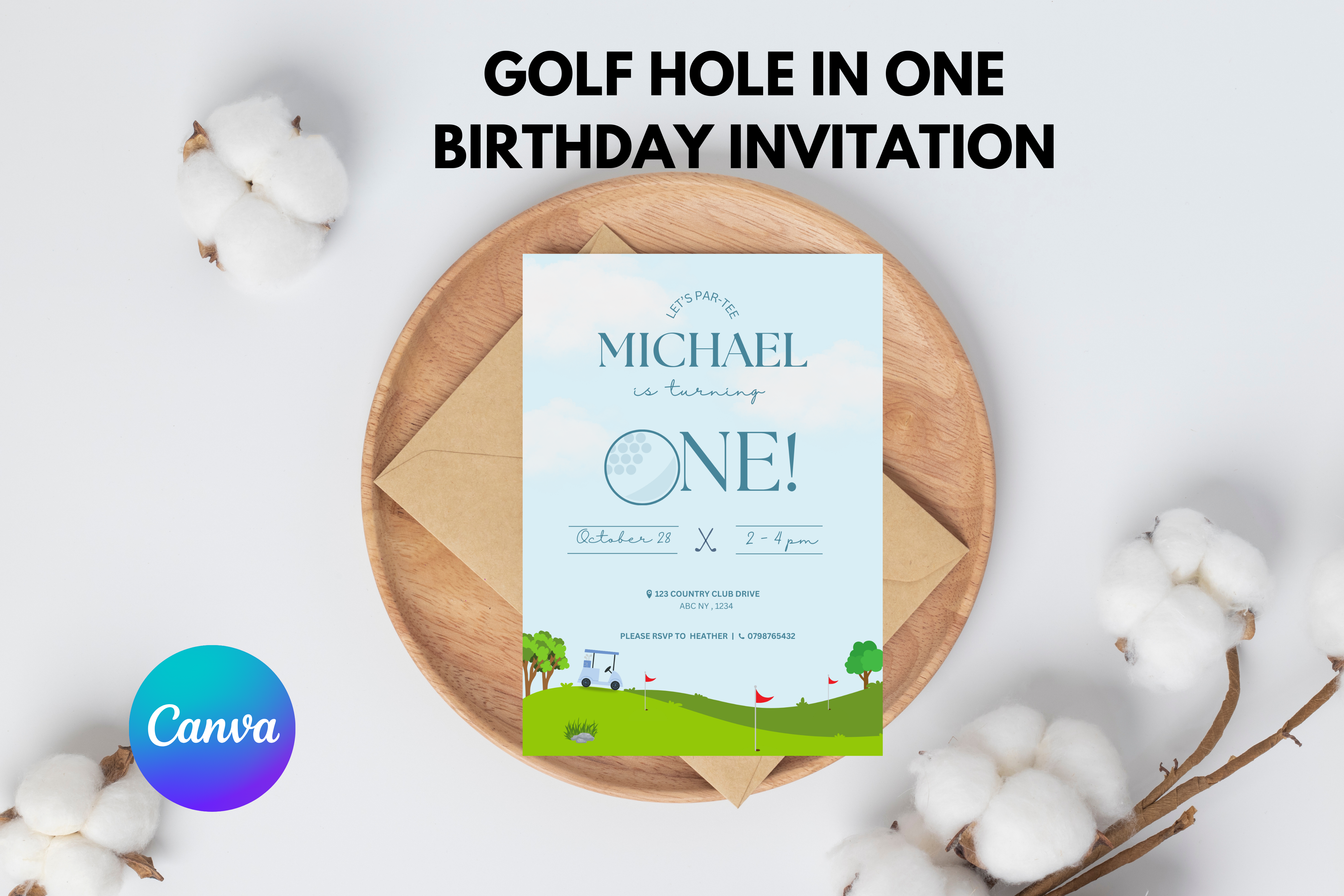 Golf Birthday Invitation Template Canva