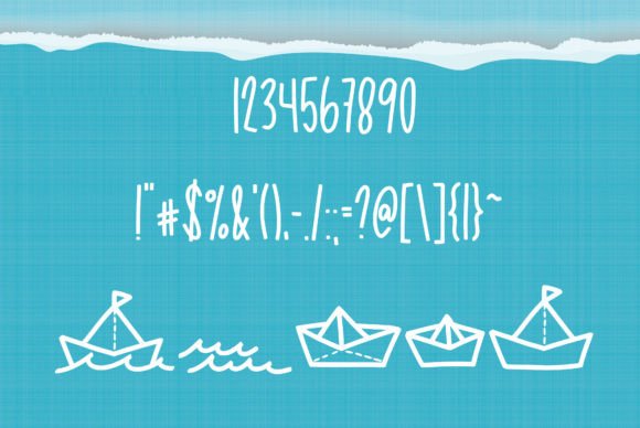 Paper Boats Font PNG with transparent background - Preview 2