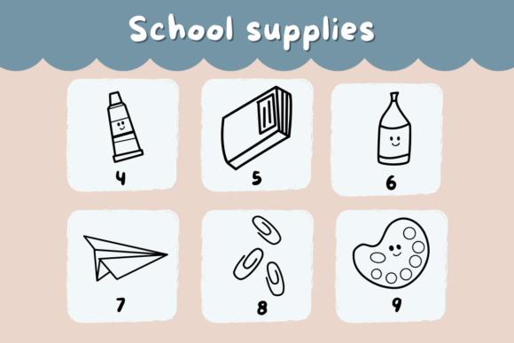School Supplies Font PNG with transparent background - Preview 3