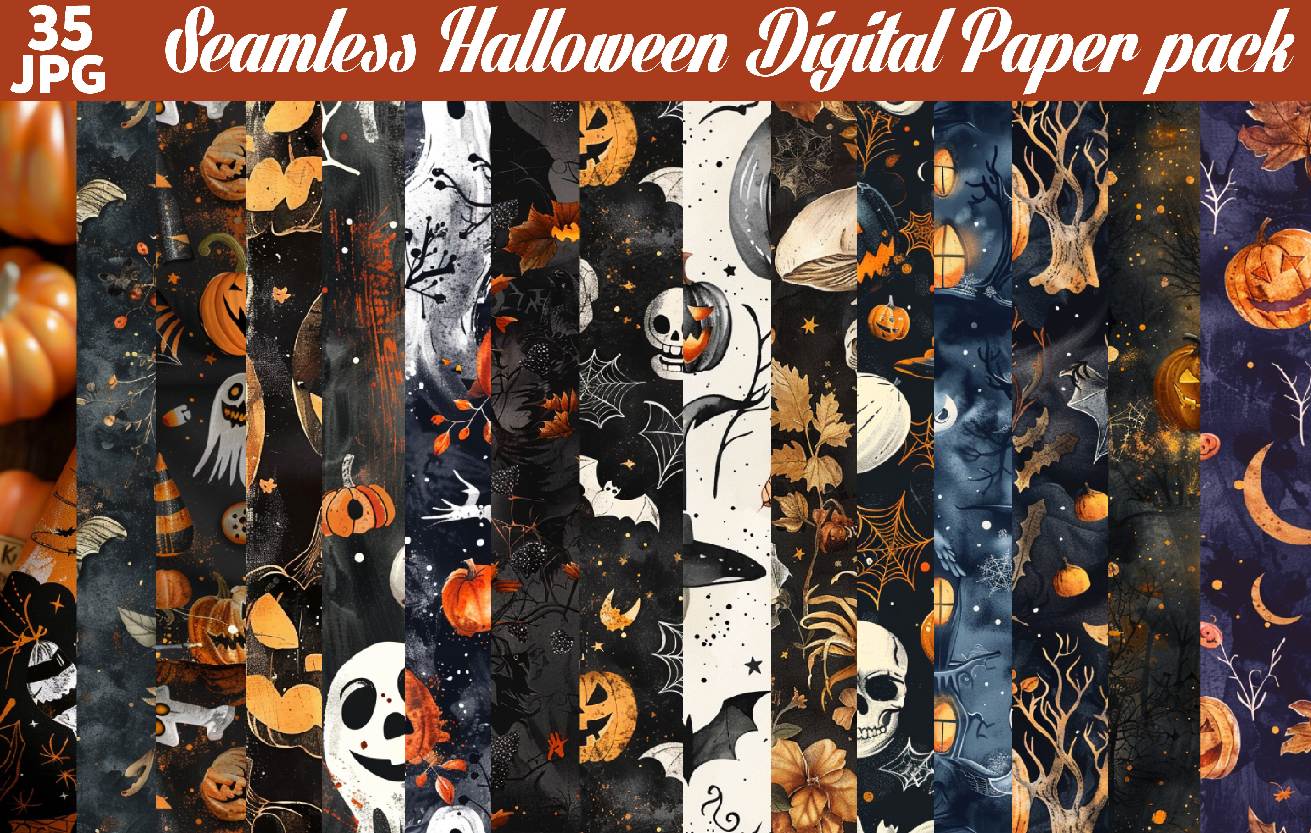 Seamless Halloween Digital Paper Pack Graphic by moonlight craft ...