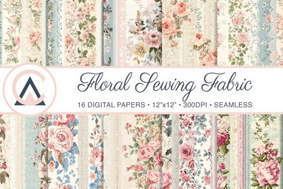 Shabby Chic Cream Floral Fabric Patterns