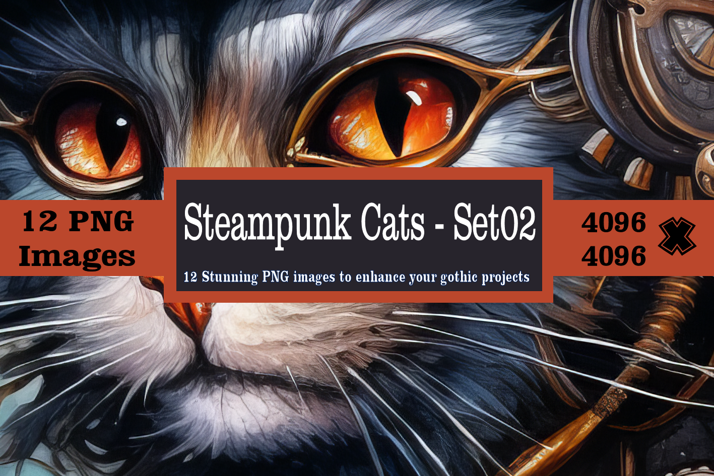 Steampunk Cats - Square Graphic by mamma.llama.red.pyjama · Creative ...