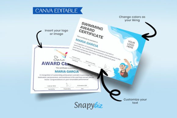 Swimming Award Certificates Templates