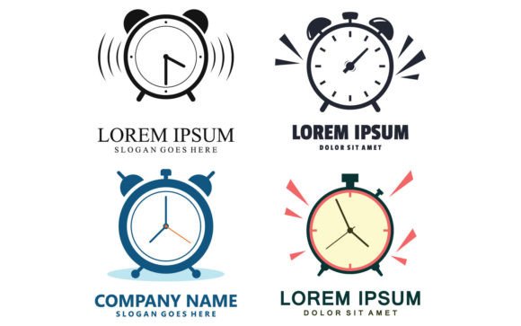 Vector Alarm Clock Logo Template