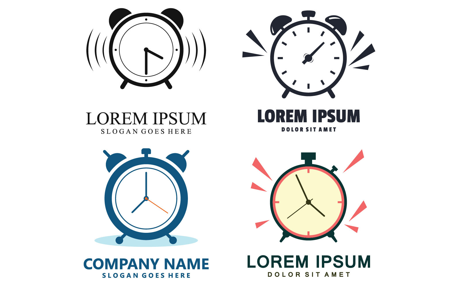 Vector Alarm Clock Logo Template