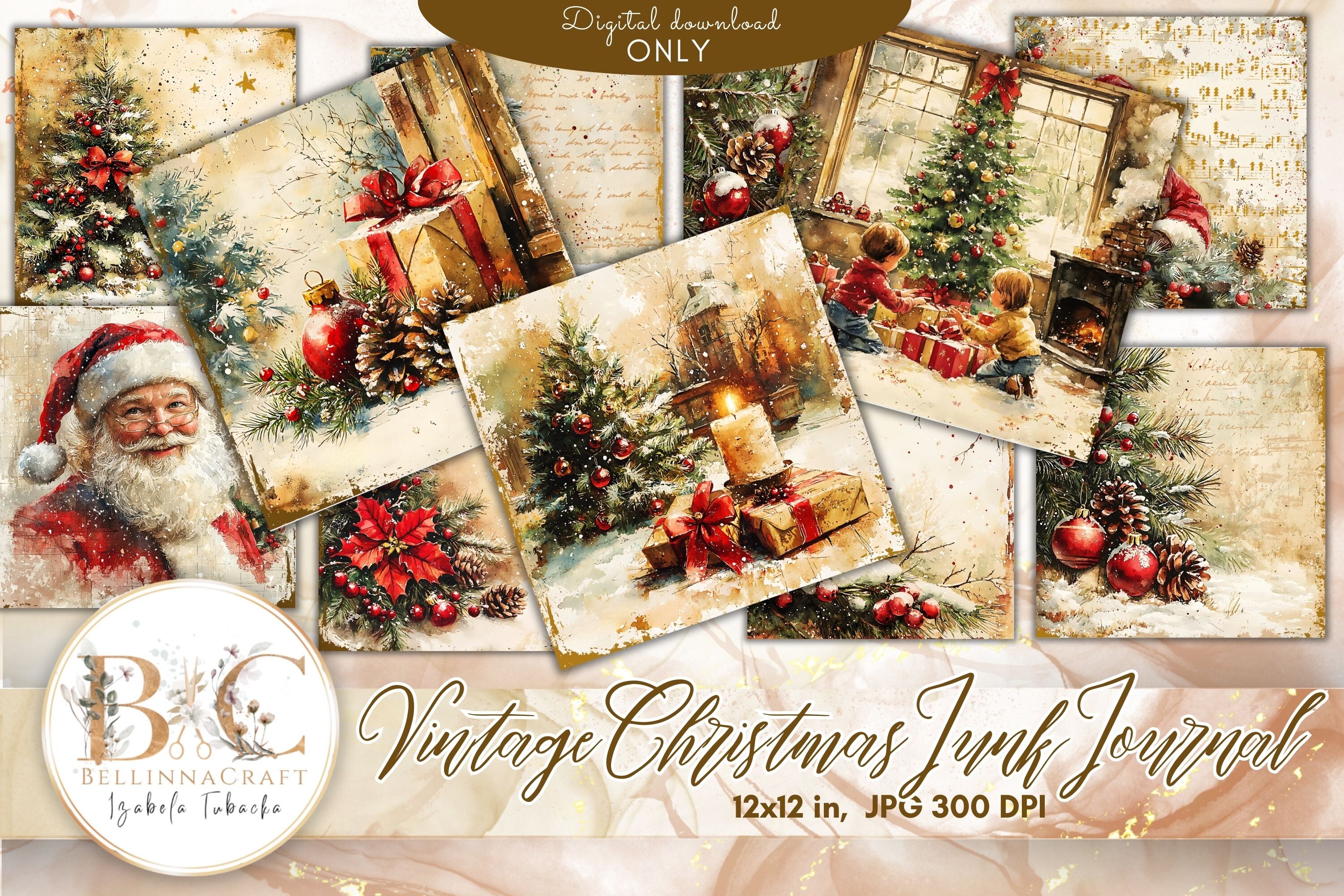 Vintage Christmas Antique Junk Journal