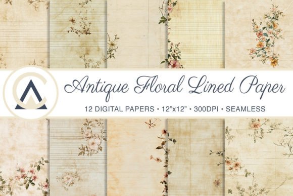 Antique Floral Writing Paper Backgrounds