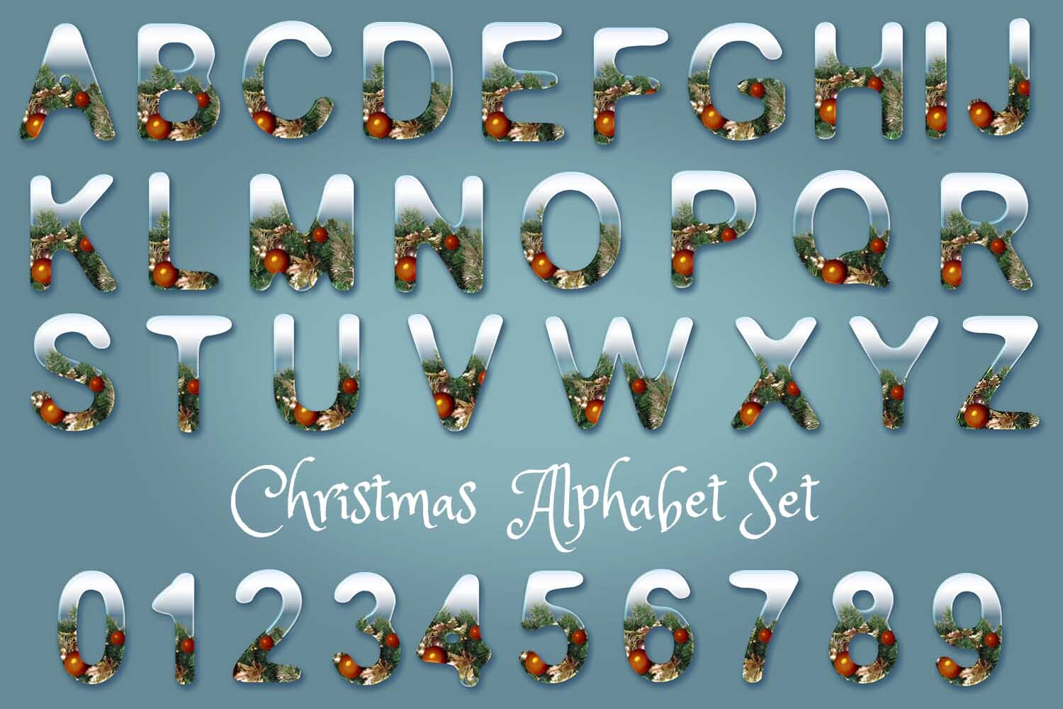 Christmas Alphabet & Numbers Bundle Graphic by Graphicquest · Creative ...