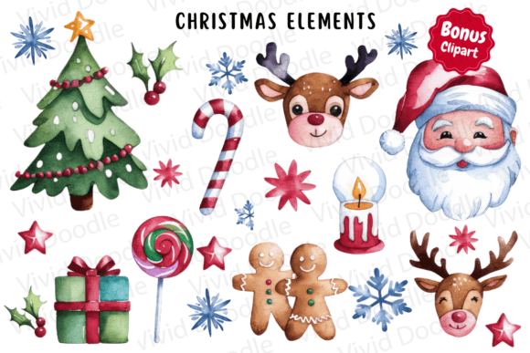 Christmas Holiday Doodle Font PNG with transparent background - Preview 1