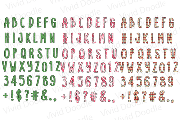 Christmas Holiday Doodle Font PNG with transparent background - Preview 2