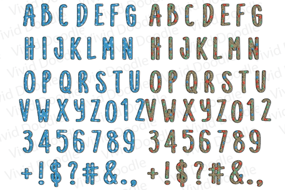 Christmas Holiday Doodle Font PNG with transparent background - Preview 3